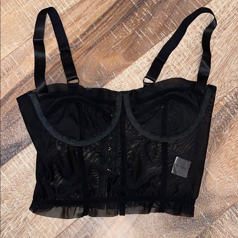 Danielle Guizio Bustier Mesh Top